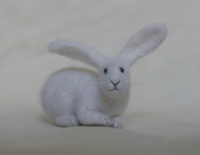 miniature needle felted rabbit
