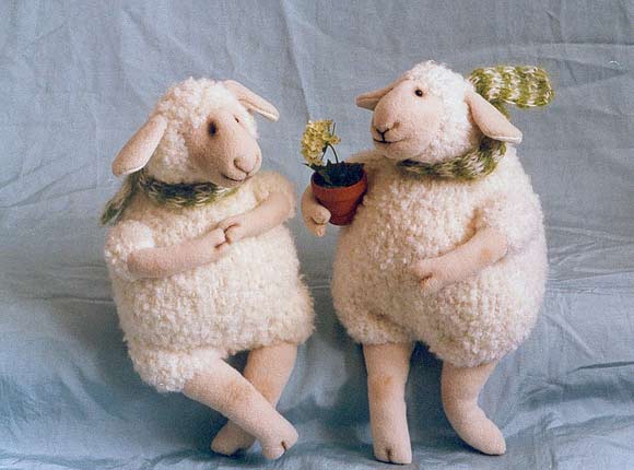 two stuffed sheep