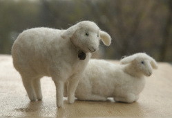 two sheep - felt animals
