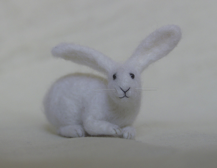 miniature needle-felted rabbit