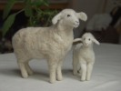 needle-felted sheep and lamb